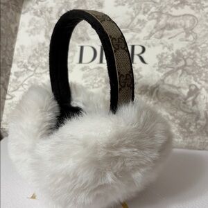 Upcycled Gucci White Fur Earmuffs